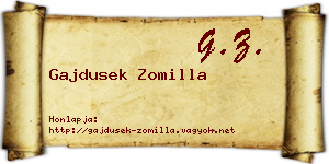 Gajdusek Zomilla névjegykártya